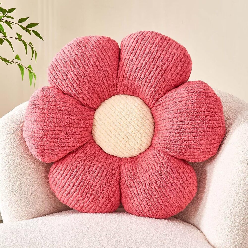 8411 Flower Throw Pillow, Soft Peach Pink 14.9" Shaped Floor Pillow